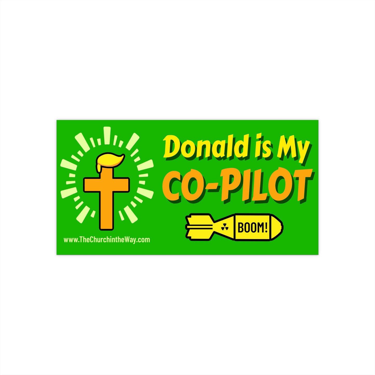 Donald is My Co-Pilot  Sticker Green