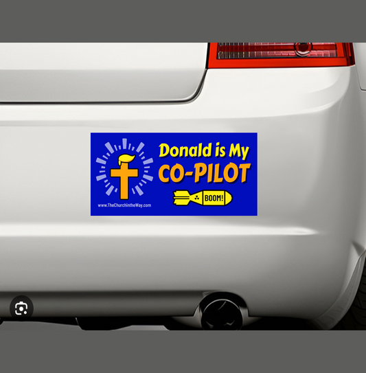 Donald is My Co-Pilot  Sticker Blue