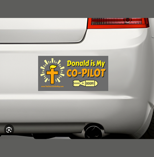 Donald is My Co-Pilot  Sticker Gray