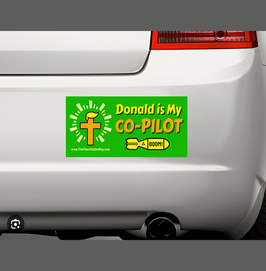 Donald is My Co-Pilot  Sticker Green