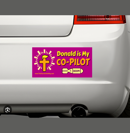 Donald is My Co-Pilot  Sticker Dark Pink