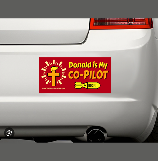 Donald is My Co-Pilot  Sticker Dark Red