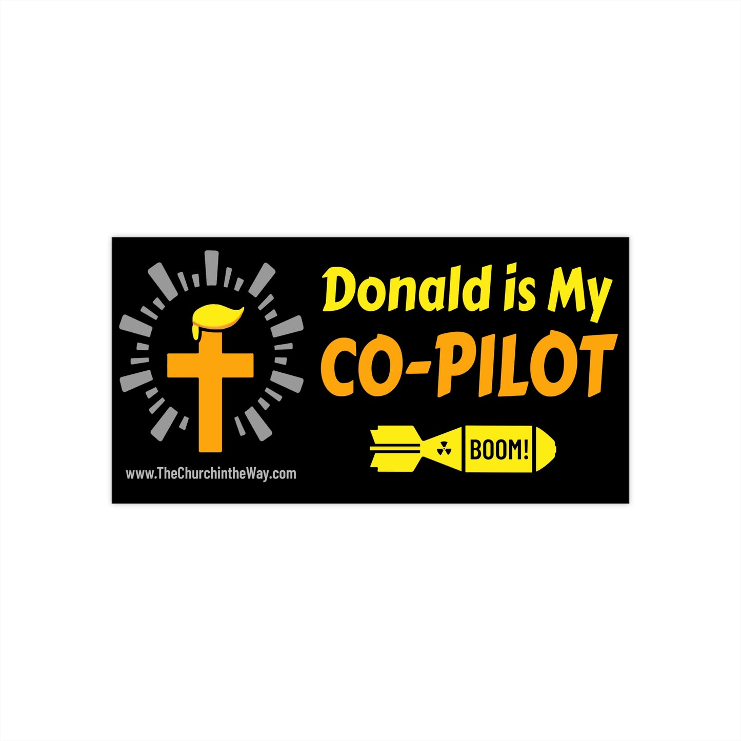 Donald is My Co-Pilot  Sticker Black