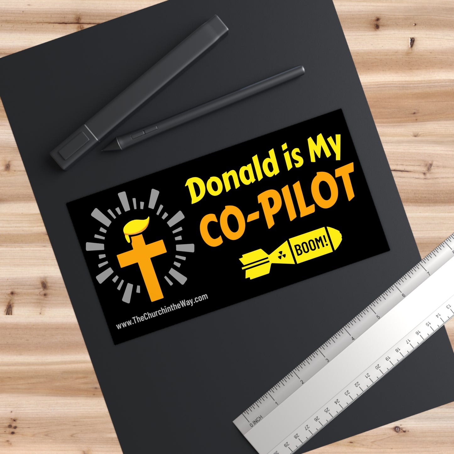 Donald is My Co-Pilot  Sticker Black